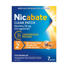 Nicabate Clear Patch Quit Smoking Step 2 14mg 7 Patches