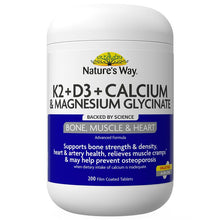 Nature's Way K2+D3 & Calcium + Magnesium Glycinate 200 Tablets Exclusive Size