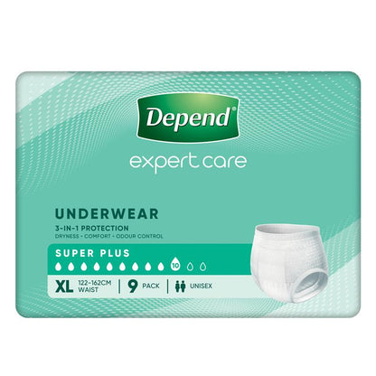 Depend Expert Care Incontinence Underwear Super Plus XL 9 Pack
