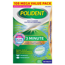 Polident 3 Minute Denture Cleanser 108 Tablets Exclusive Size