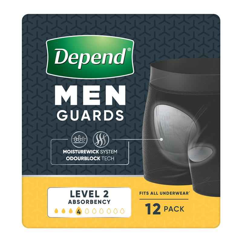 Depend Men Incontinence Guards Level 2 12 Pack