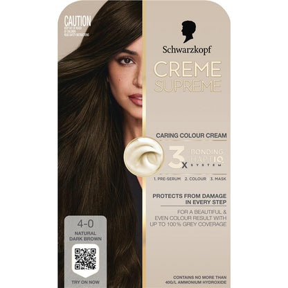 Schwarzkopf Creme Supreme Permanent Natural Dark Brown 4-0