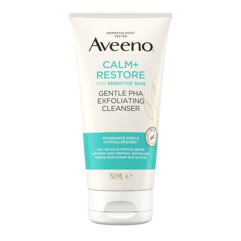 Aveeno Face Calm and Restore Gentle PHA Exfoliating Cleanser 150ml