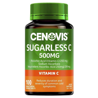 Cenovis Sugarless C 500mg 100 Orange Flavour Chewable Tablets