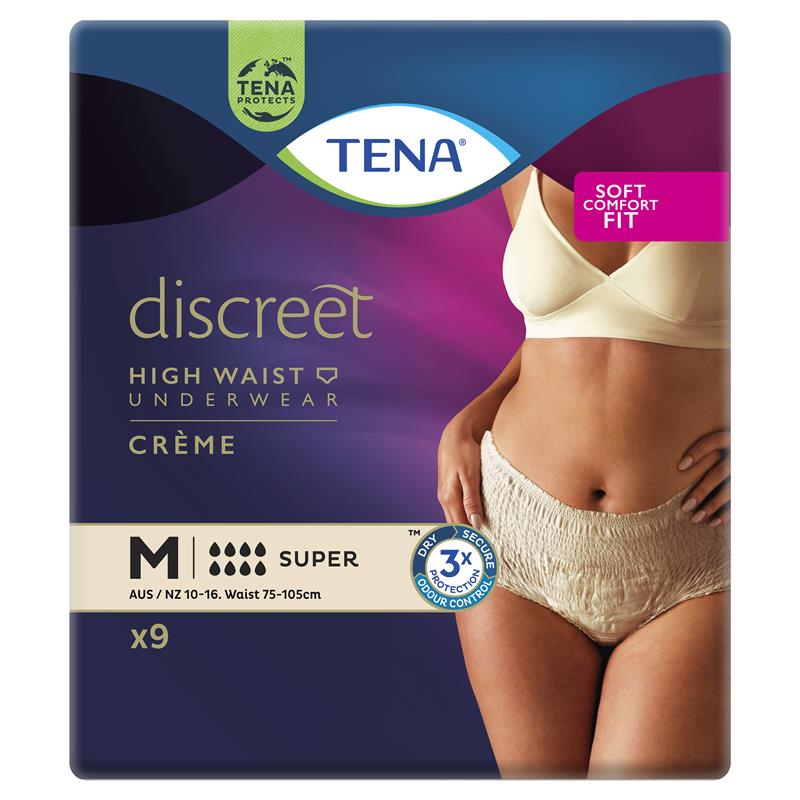 TENA Pant Discreet Super Medium Coloured 9 Pack