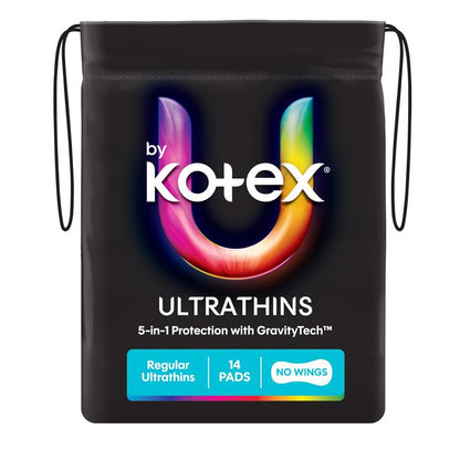 U by Kotex Ultrathin Pads Regular No Wings 14 Pack