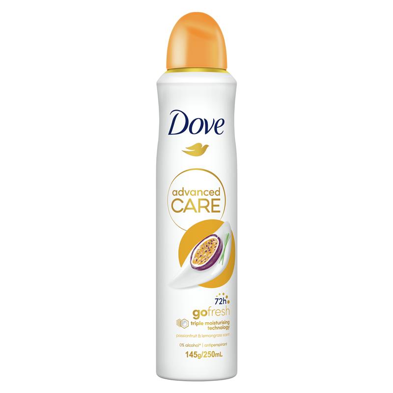 Dove Women Advanced Care Antiperspirant Aerosol Passionfruit & Lemongrass 250ml