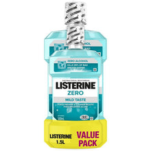Listerine Zero Alcohol Antibacterial Mouthwash Less Intense Taste Value Pack 1.5L