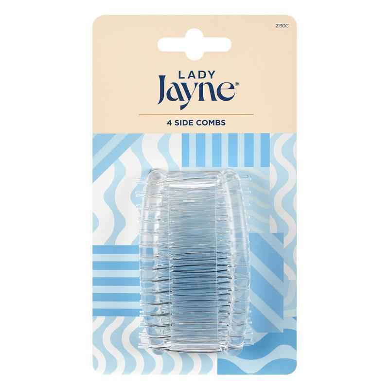 Lady Jayne Side Comb, Crystal, Pk4