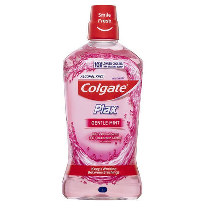Colgate Plax Alcohol Free Antibacterial Mouthwash Gentle Mint 1L
