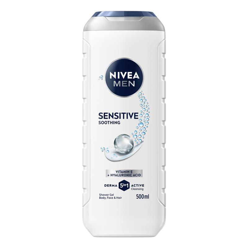 NIVEA MEN Sensitive 3-IN-1 Shower Gel Body Wash 500ml
