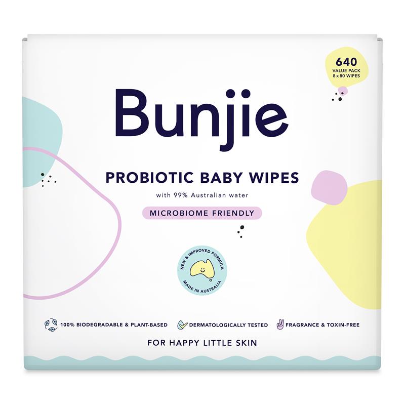 Bunjie Baby Wipes 8x80 Wipes Exclusive Size