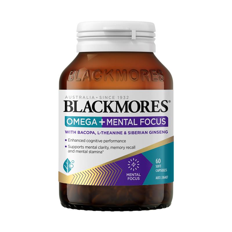 Blackmores Omega + Mental Focus 60 Capsules