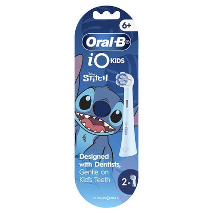 Oral B Electric Toothbrush iO Kids Clean & Gentle Stitch Refills Blue 2 Pack