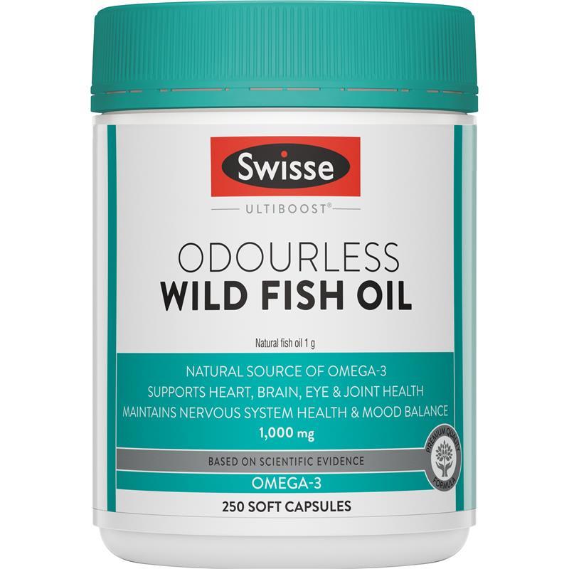 Swisse Ultiboost Odourless Wild Fish Oil 1000mg 250 Capsules