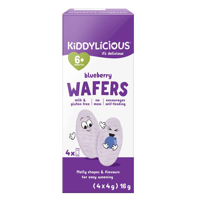 Kiddylicious Wafers Blueberry 4 X 4g Pack