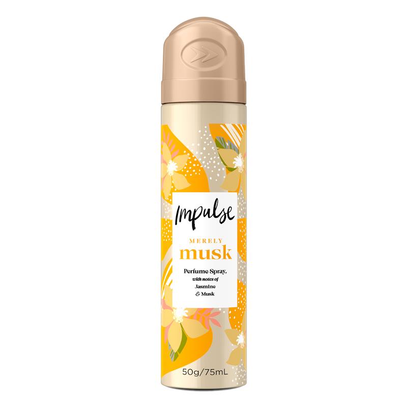 Impulse Women Body Spray Aerosol Deodorant Merely Musk 75ml