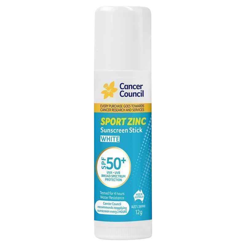 Cancer Council SPF 50+ Sport Zinc Stick White 12g