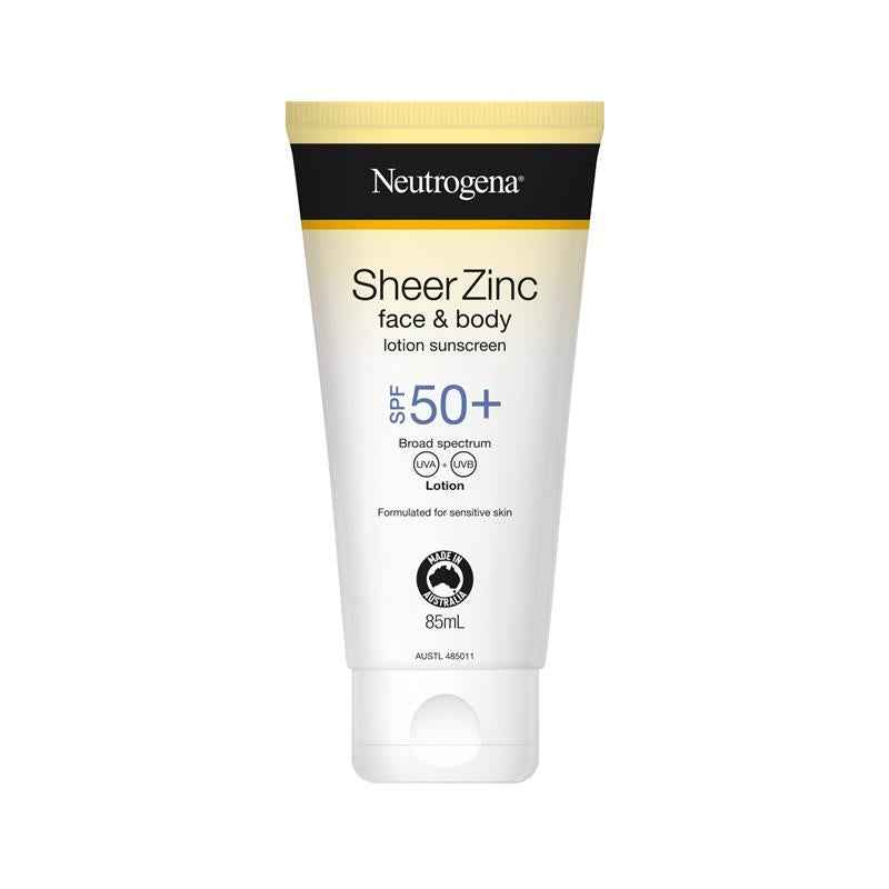 Neutrogena Sheer Zinc Body Lotion SPF50+ 85mL