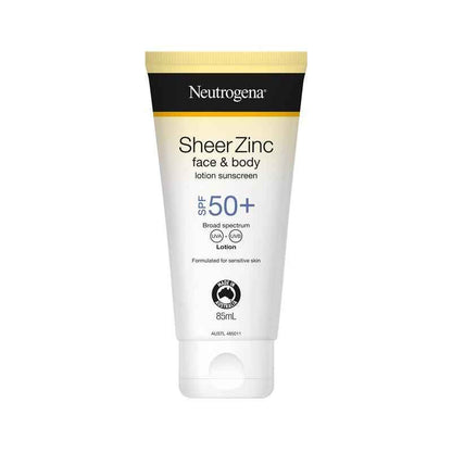 Neutrogena Sheer Zinc Body Lotion SPF50+ 85mL