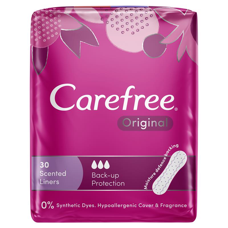 Carefree Original Shower Fresh Scented Panty Liners 30 Pack