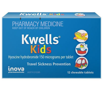 Kwells Kids Travel Sickness 12 Chewable Tablets