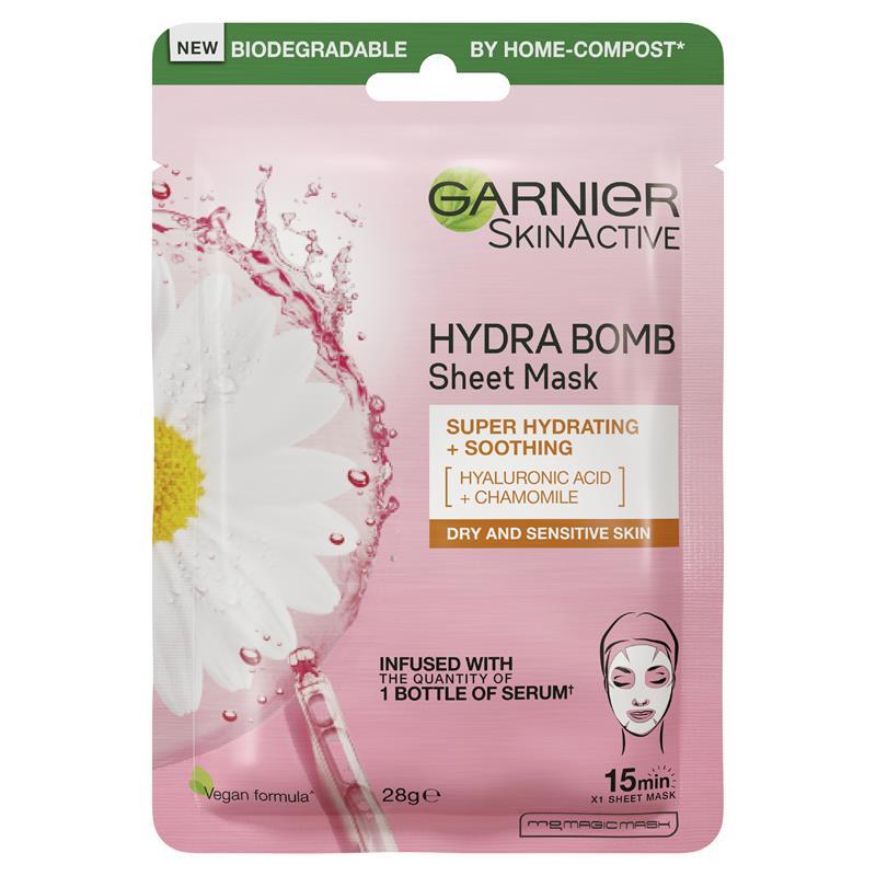 Garnier Hydra Bomb Hyaluronic Acid + Chamomile Sheet Mask - GimmeNow