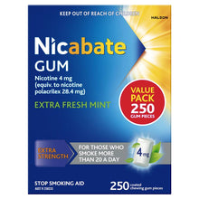 Nicabate Gum 4mg Extra Fresh 250 Pieces Exclusive Size