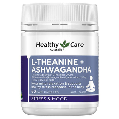 Healthy Care L-Theanine + Ashwagandha 60 Capsules