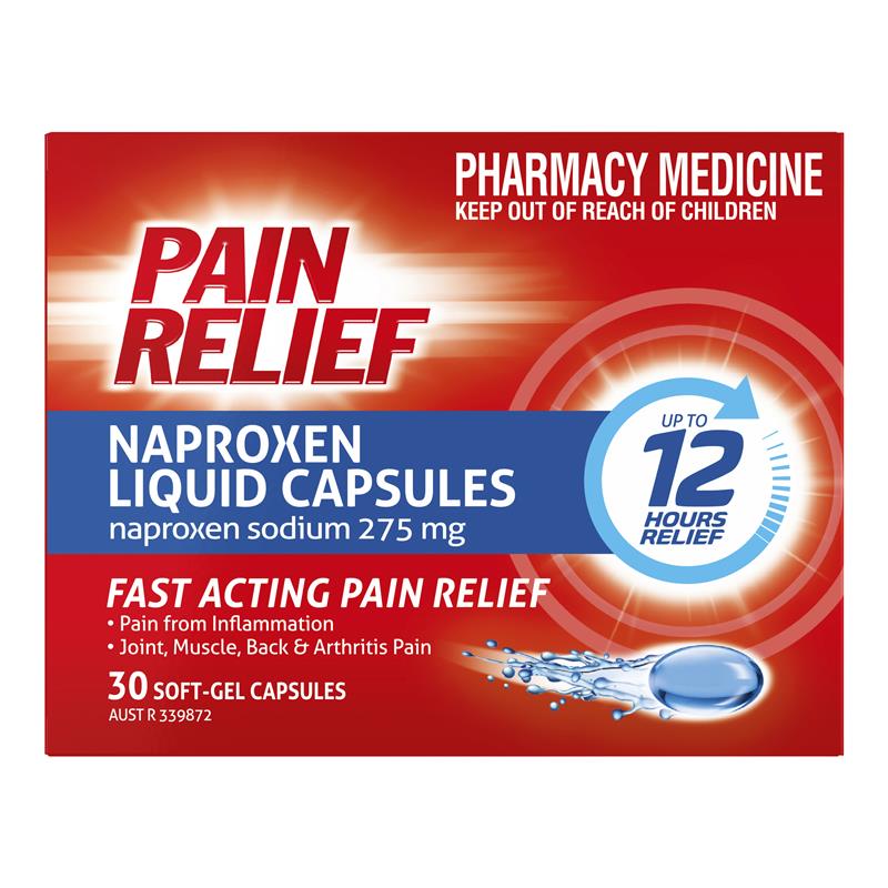 Pain Relief Naproxen Liquid Capsules 30 Pack