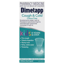Dimetapp Cough and Cold Colour Free 200mL