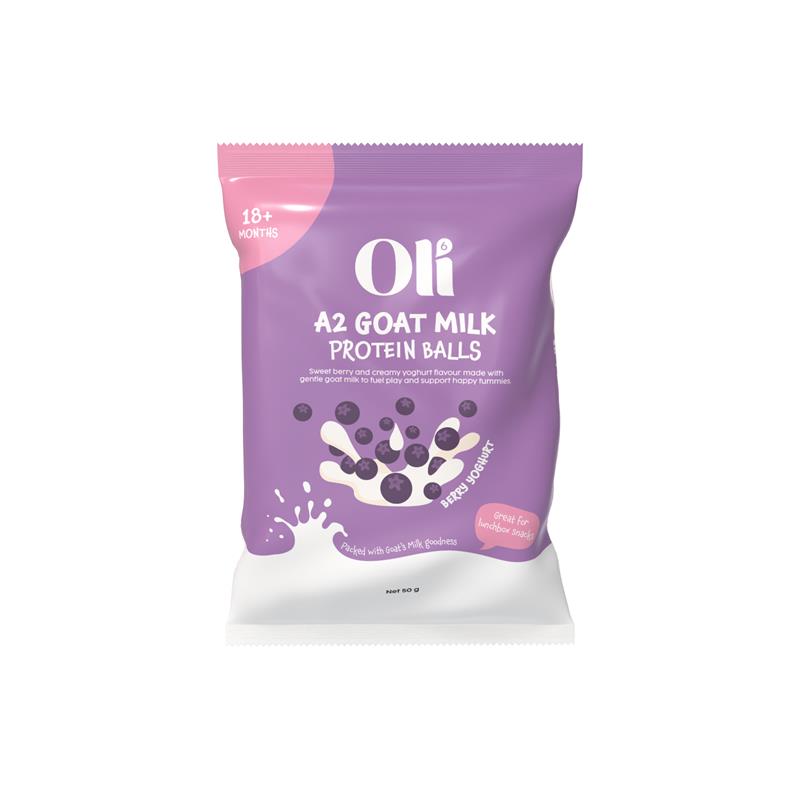 Oli6 A2 Goat Milk Protein Balls Berry Yoghurt 50g