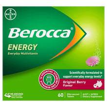 Berocca Energy Original Berry 60 Effervescent Tablets Exclusive Size