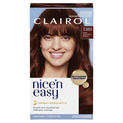 Clairol Nice N Easy 3.5BG Natural Dark Burgundy Permanent Hair Colour