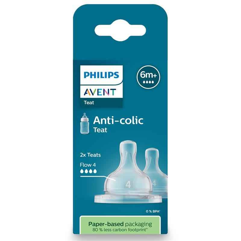Avent Teat Silicone 6M+ Fast Flow 2 Pack