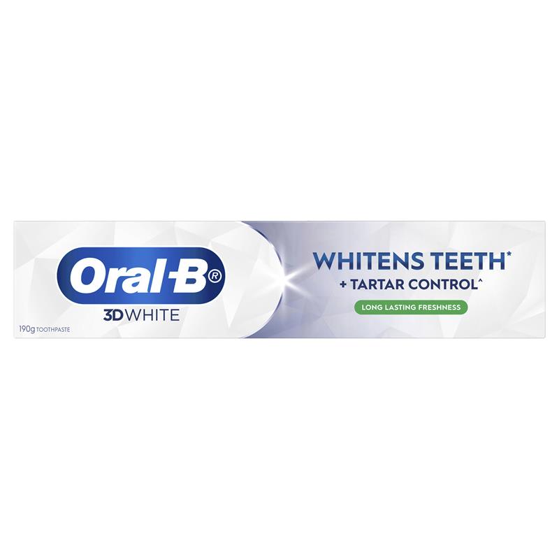 Oral B Toothpaste 3D White Long Lasting Freshness 190g