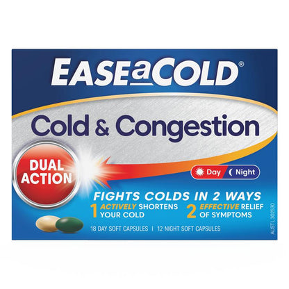 Ease a Cold Cold & Congestion Day & Night 30 Capsules