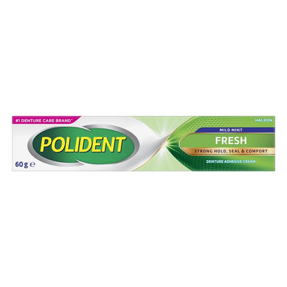 Polident Denture Adhesive Cream Fresh Mint 60g