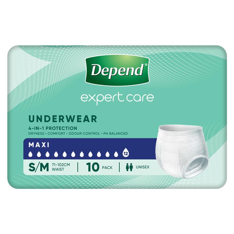 Depend Expert Care Incontinence Underwear Maxi S/M 10 Pack