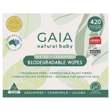 GAIA Biodegradable Water Wipes 6 x 70 Pack Exclusive Size