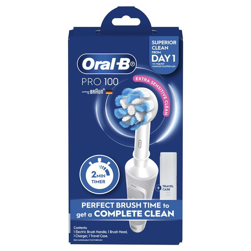 Oral B Pro 100 Gum Care Power Toothbrush White - GimmeNow