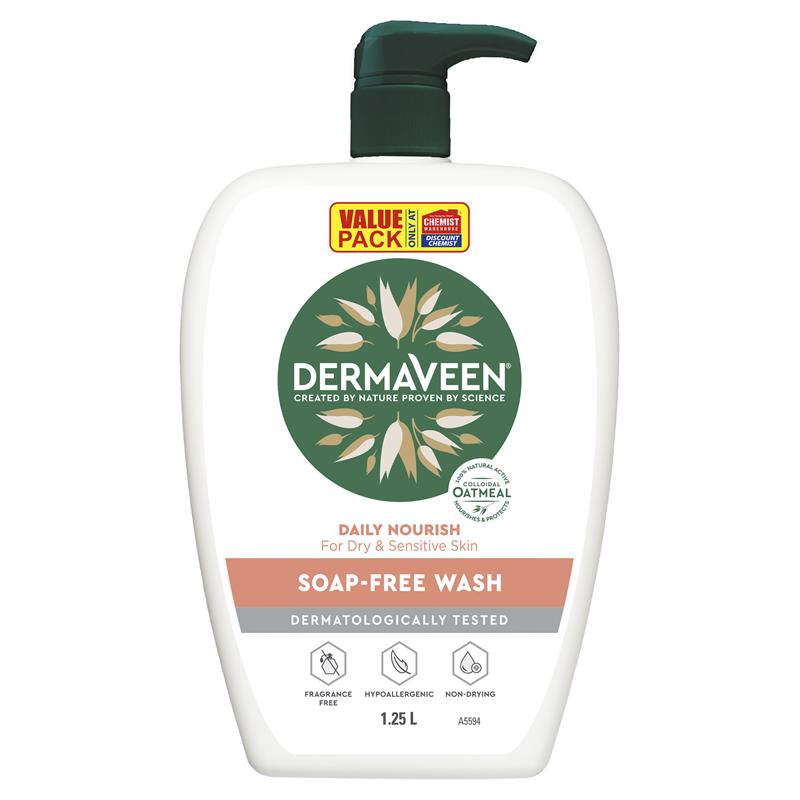 Dermaveen Daily Nourish Soap Free Wash 1.25 Litre Exclusive Size - GimmeNow