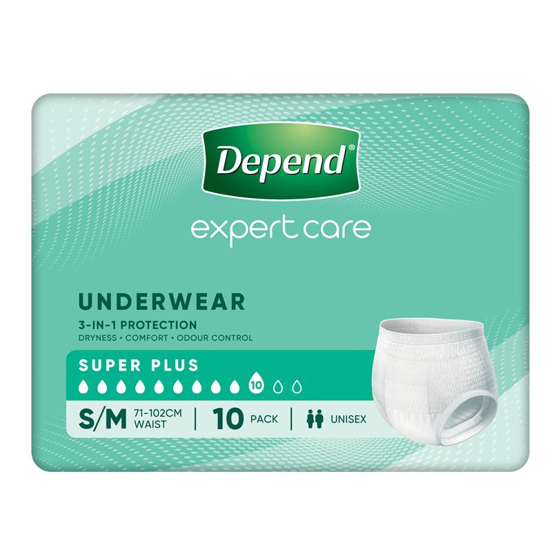 Depend Expert Care Incontinence Underwear Super Plus S/M 10 Pack
