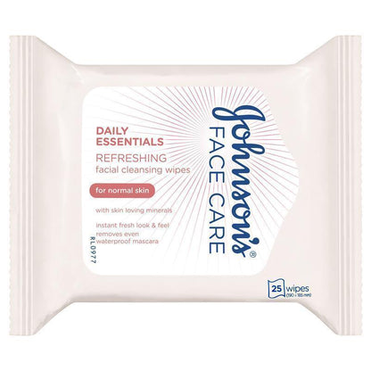 Johnson's Face Care Refreshing Facial Cleansing Wipes For Normal Skin 25 Pack