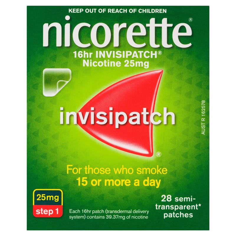 Nicorette Quit Smoking Nicotine 16 Hour Invisipatch Step 1 28 Pack