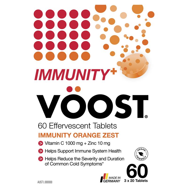 Voost Immunity Orange Zest Effervescent Tablets 60 Pack Exclusive Size