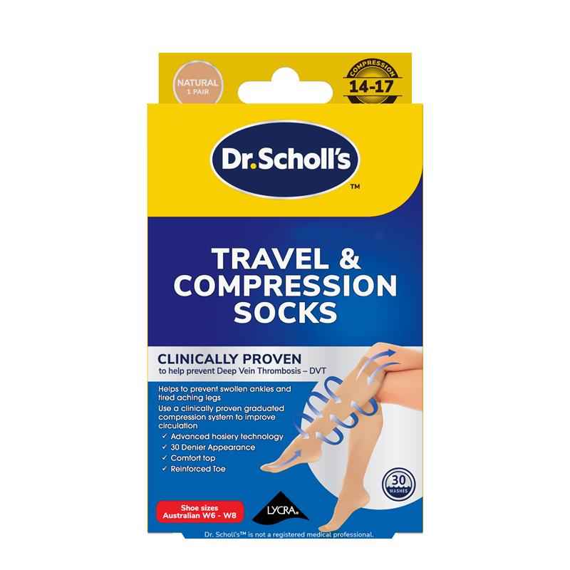 Scholl Travel and Compression Socks Natural Small