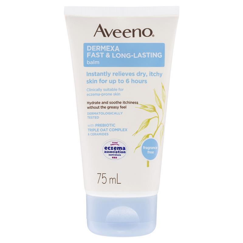 Aveeno Dermexa Fast Long Lasting Fragrance Free Balm 75ml