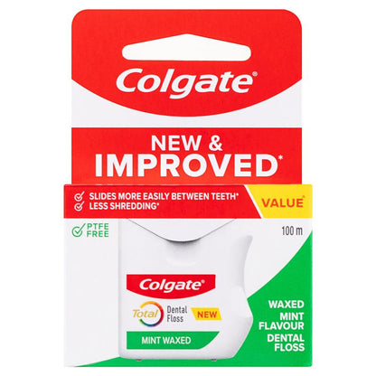 Colgate Dental Floss Total Mint Waxed 100m