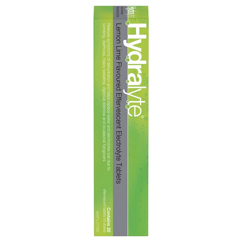 Hydralyte Effervescent Lemon Lime Electolyte Tablets 20 Pack - GimmeNow